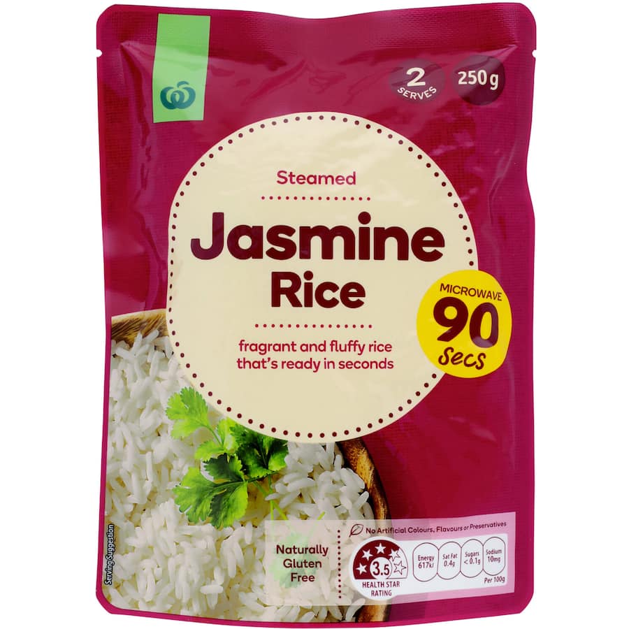 Woolworths Jasmine Rice Microwave 250g