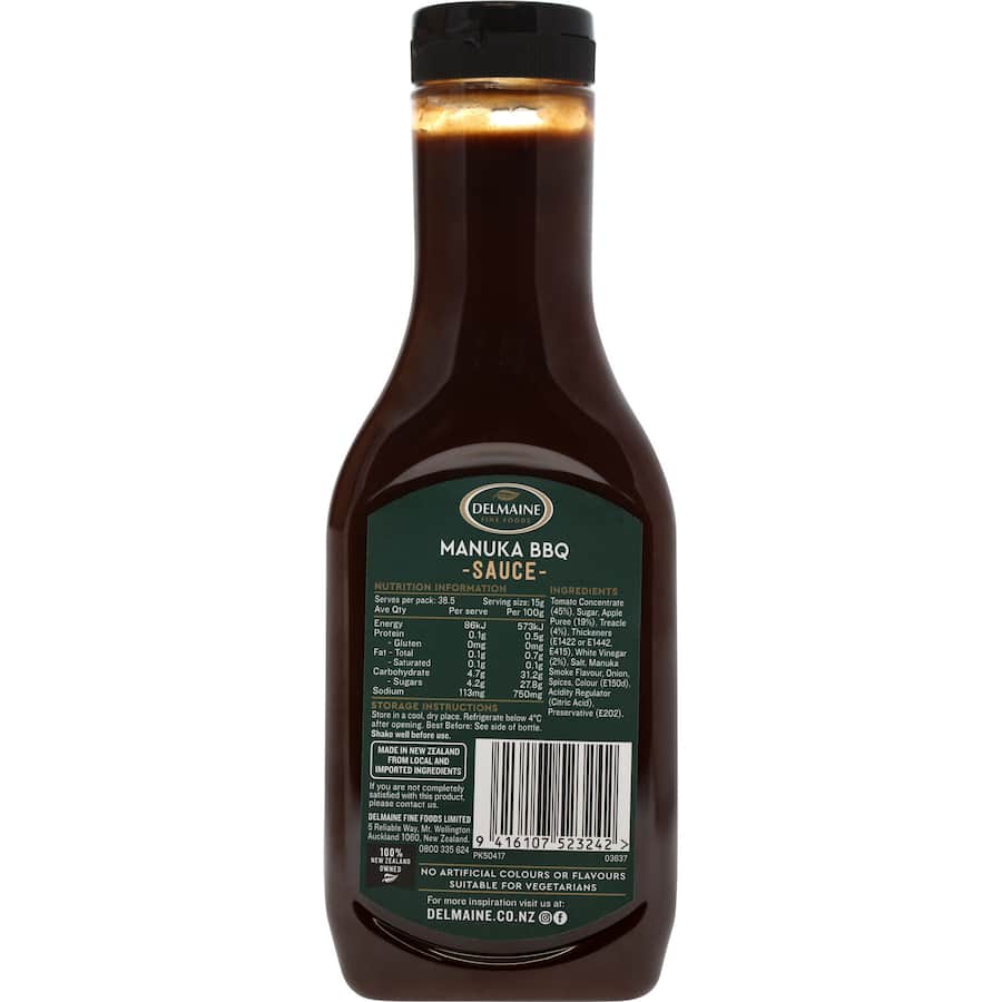 Delmaine Bbq Sauce Smoked Manuka 580g