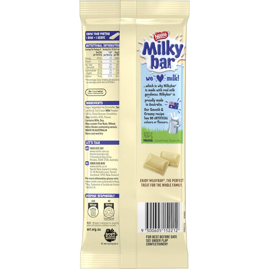 Nestlé Milkybar Chocolate Block White 170g