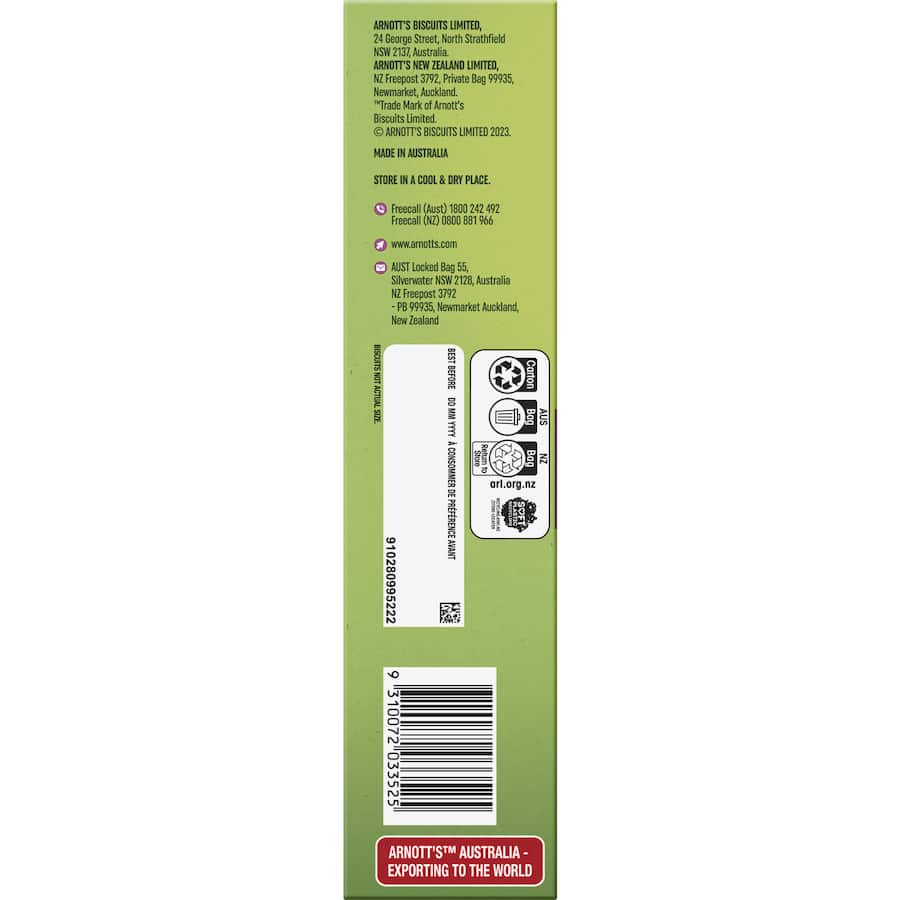 Arnotts Snack Right Biscuits Oaty Bites Cocoa & Oat 150g