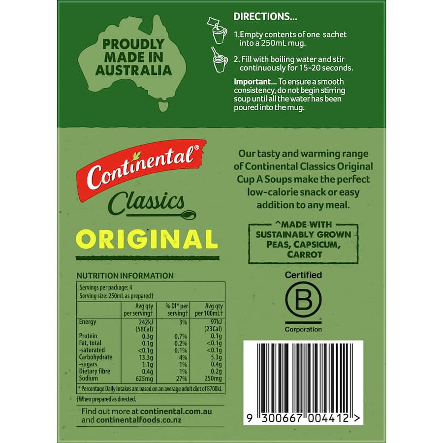 Continental Cup A Soup Instant Soup Spring Vegetable 60g 4pack