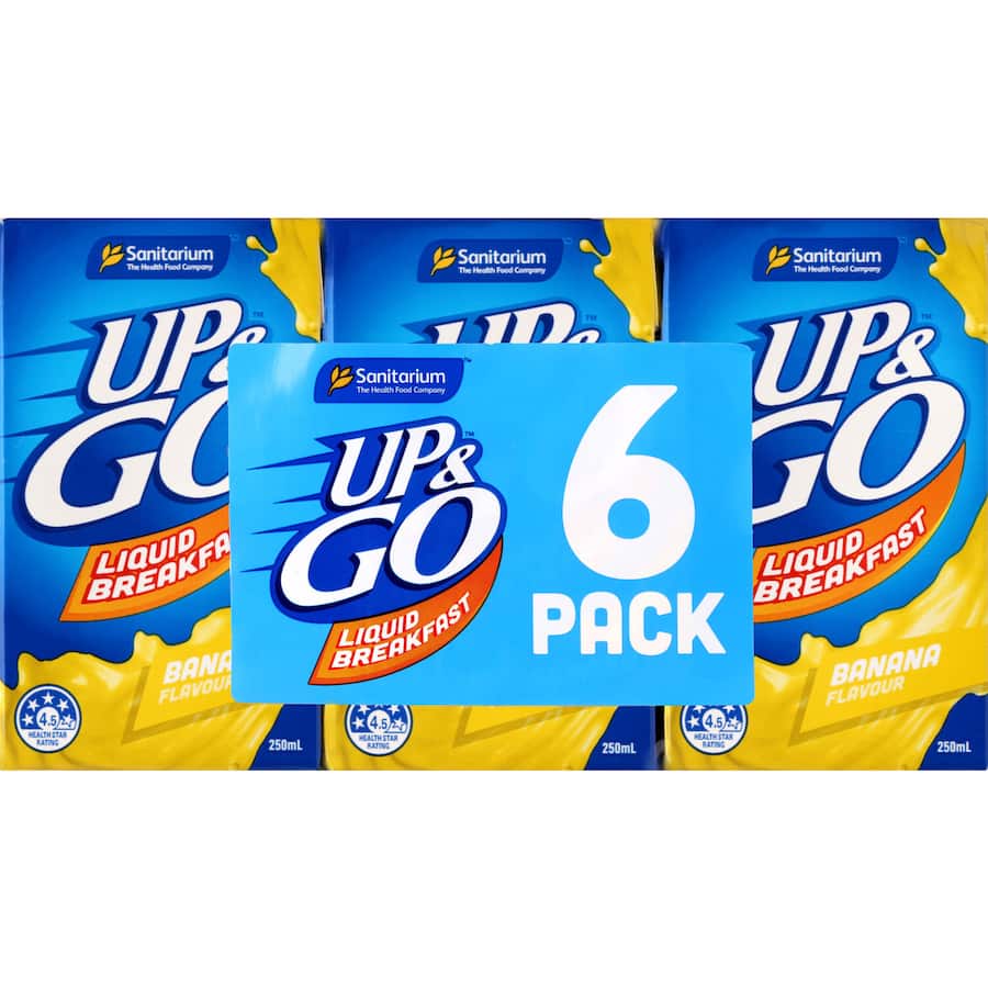 Sanitarium Up & Go Liquid Breakfast Banana 6pk 250mL