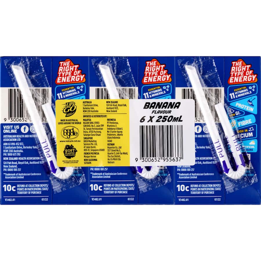 Sanitarium Up & Go Liquid Breakfast Banana 6pk 250mL