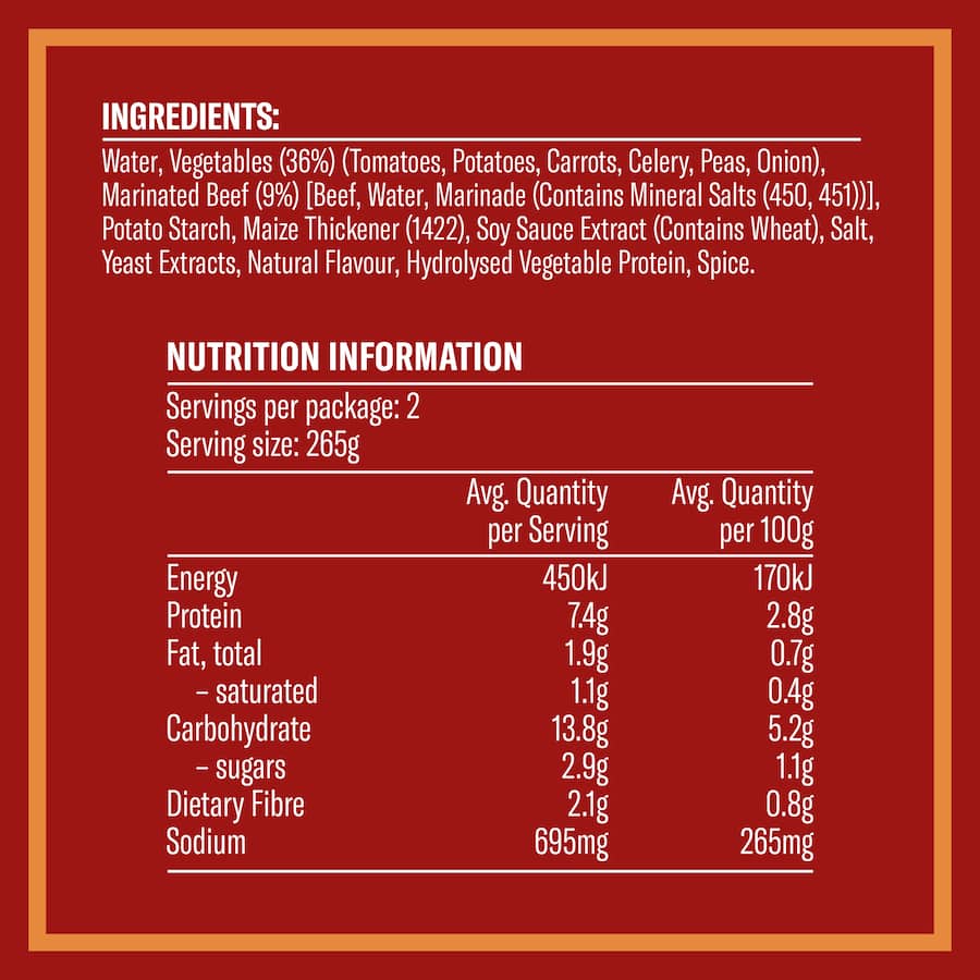 Wattie's Hearty Soup Beef Hotpot Canned 535g