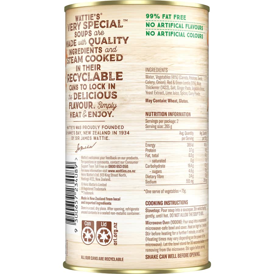 Wattie's Very Special Soup Country Vegetable Canned 535g