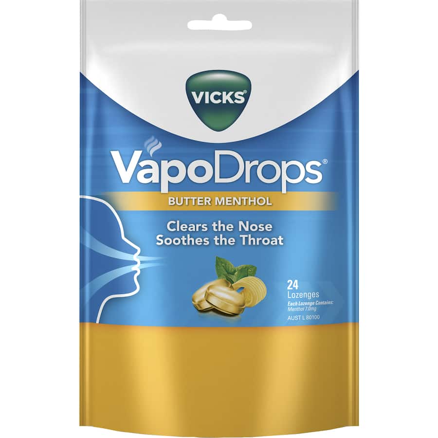 Vicks Vapodrops Lozenges Butter Menthol 24pack