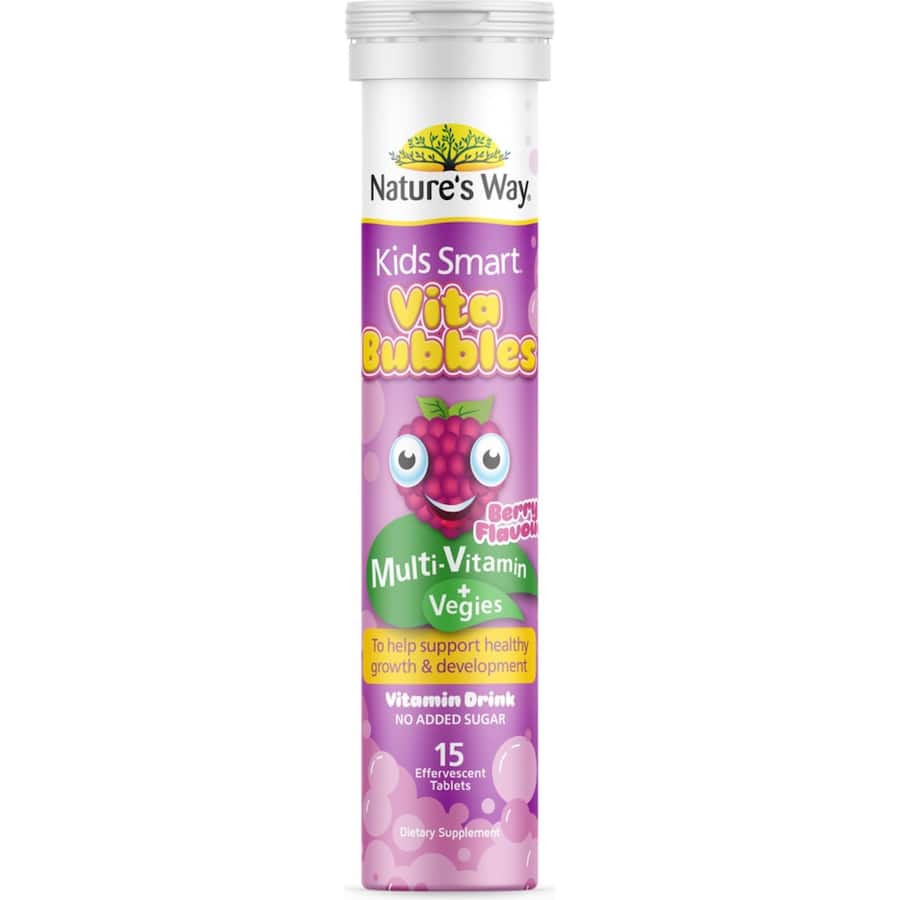 Natures Way Kids Smart Multi-vitamins + Vegies Effervescent Tablets 15ea