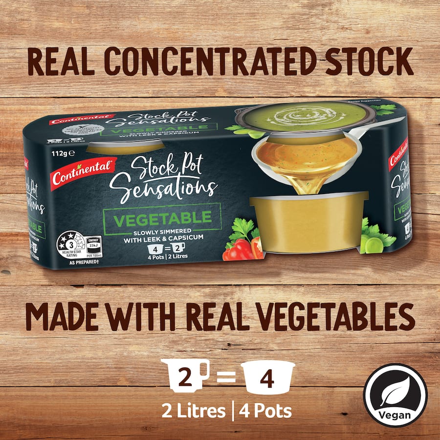 Continental Stock Pot Vegetable Stock Concentrate 4 X 28g 4pack