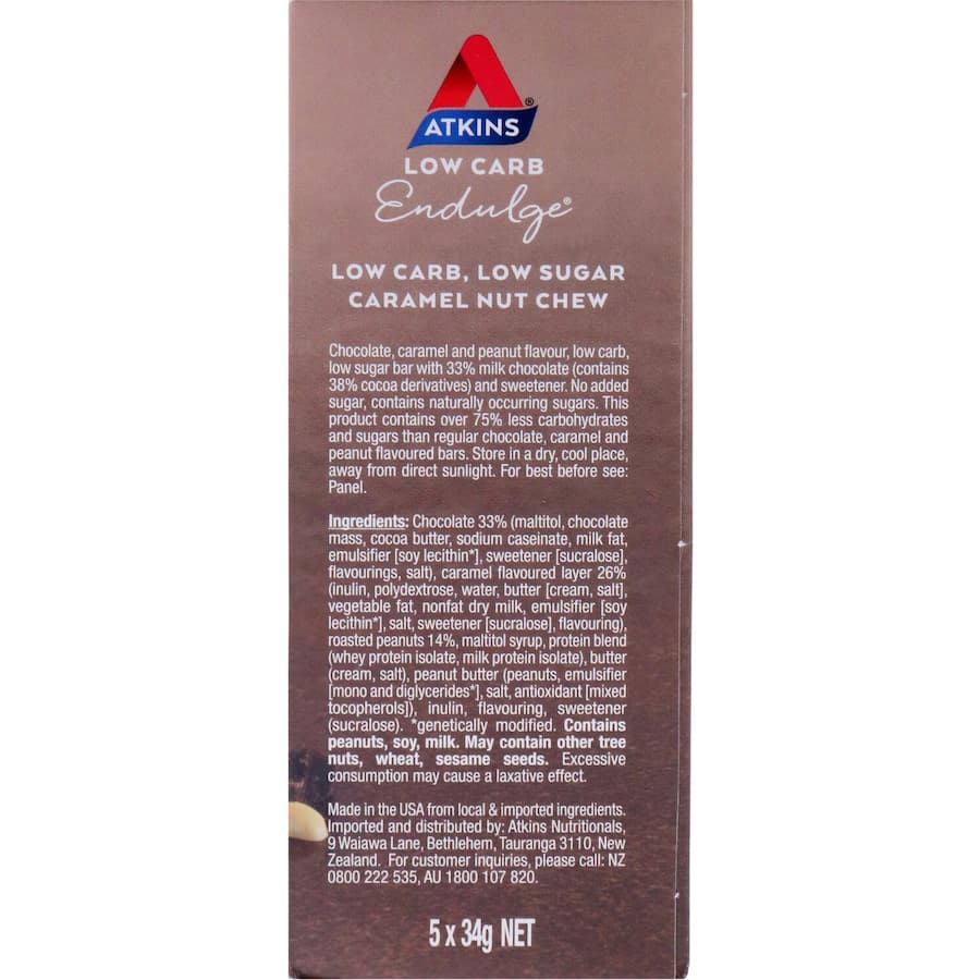 Atkins Endulge Nutrition Bar Caramel Nut 5pack