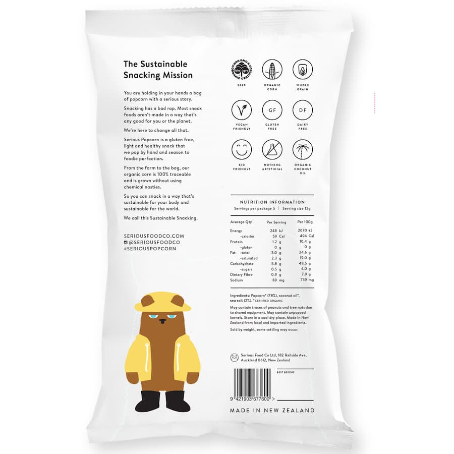 Serious Popcorn Seasalt 60g pks 5pack