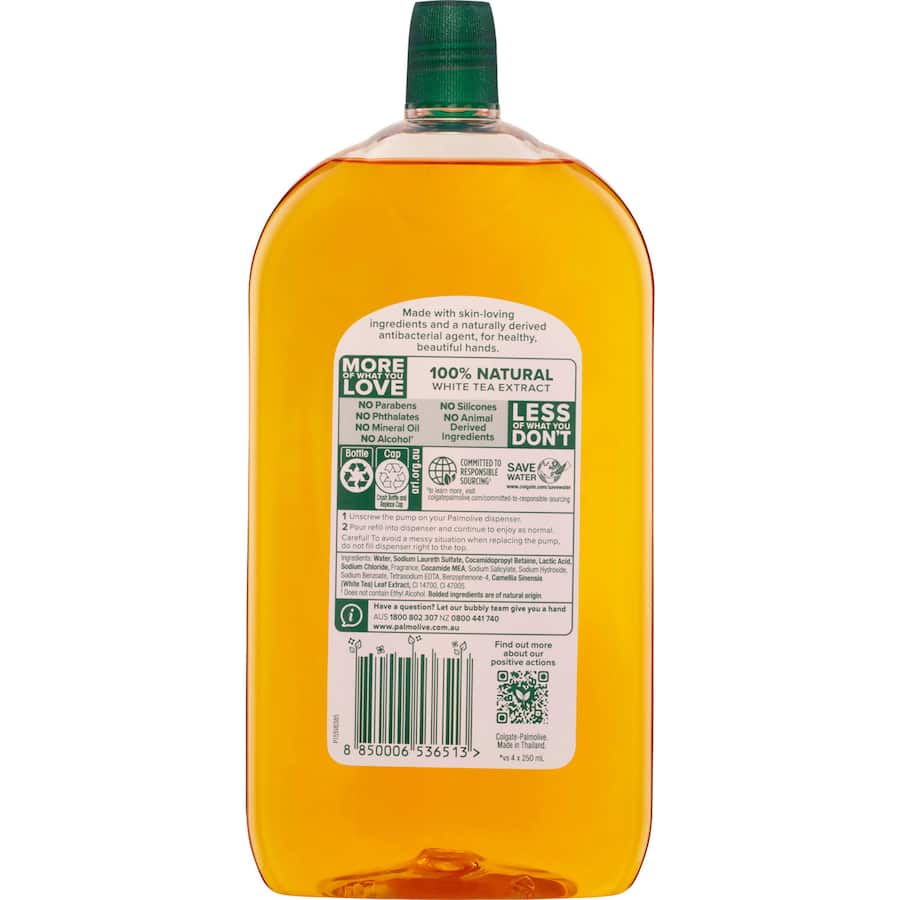 Palmolive Antibacterial Liquid Hand Wash Refill White Tea Refill 1L