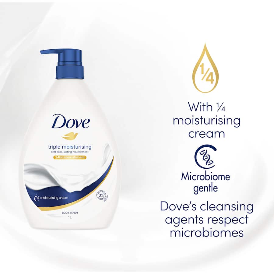 Dove Body Wash Triple Moisturising Pump 1L