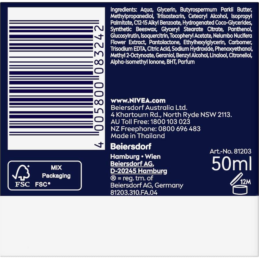 Nivea Hydrating Night Cream Moisture + Regeneration 50mL