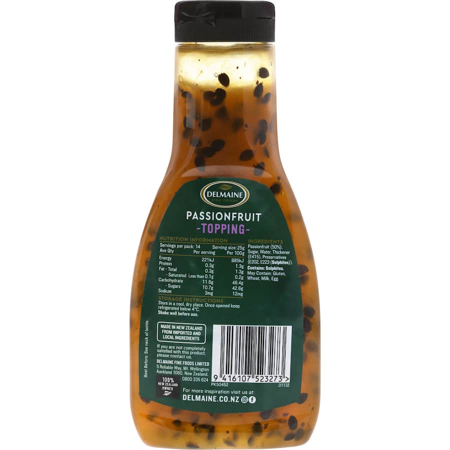 Delmaine Topping Passionfruit Bottle 360g