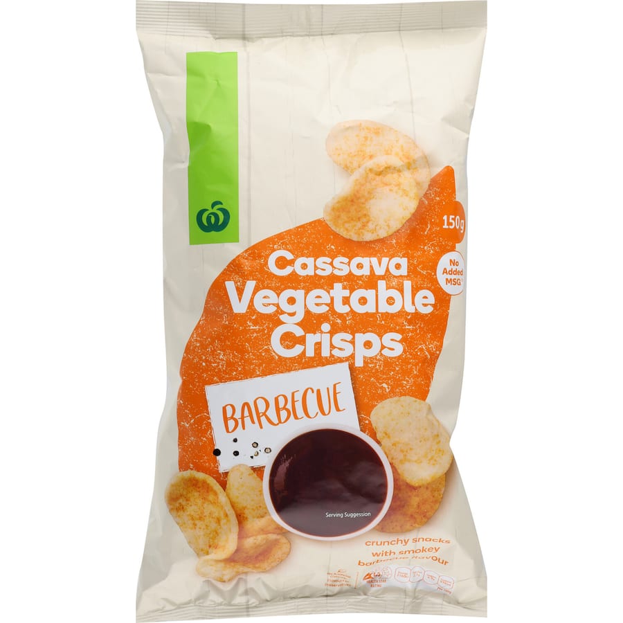 Woolworths Cassava Vegetable Crisps Bbq 150g
