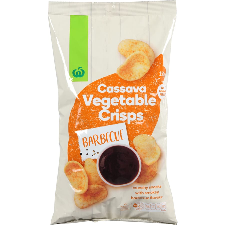 Woolworths Cassava Vegetable Crisps Bbq 150g