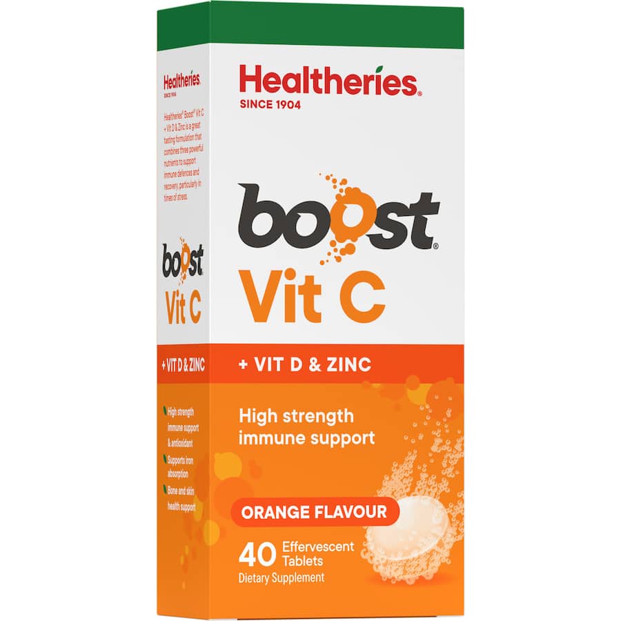 Healtheries Effervescent Boost Immunity Support Vitamin C Tablets 40pack