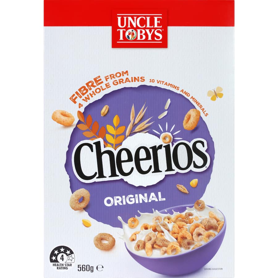 Uncle Tobys Cheerios Cereal Wholegrain Box 560g
