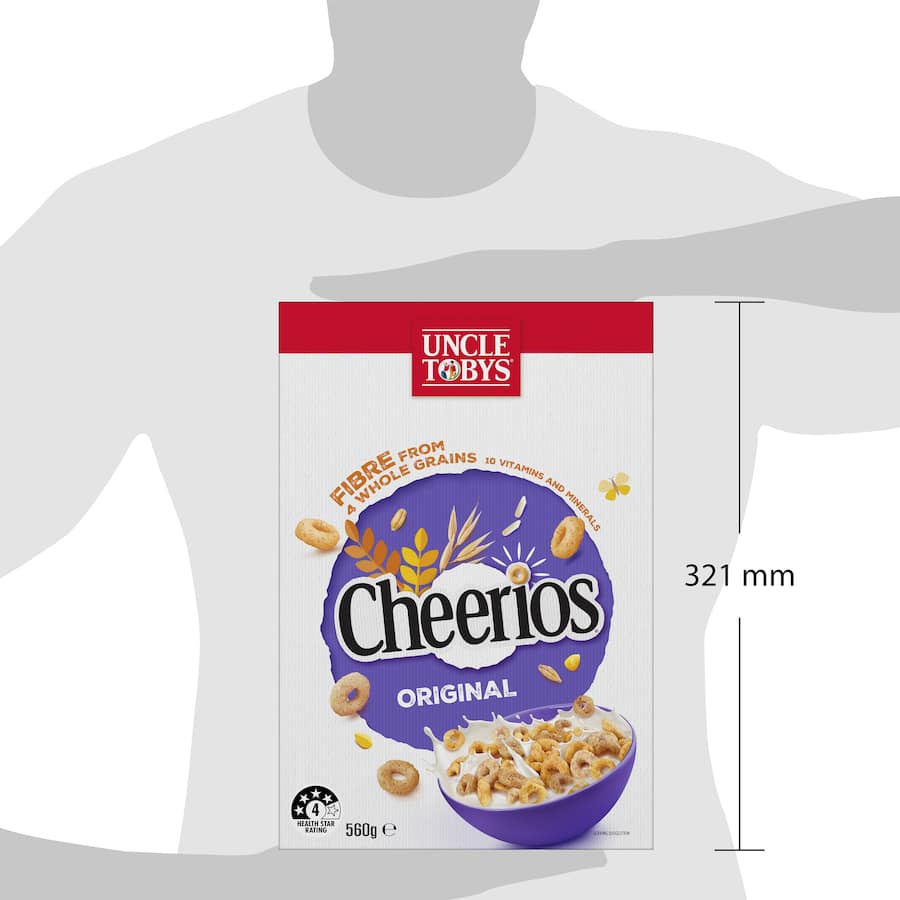 Uncle Tobys Cheerios Cereal Wholegrain Box 560g