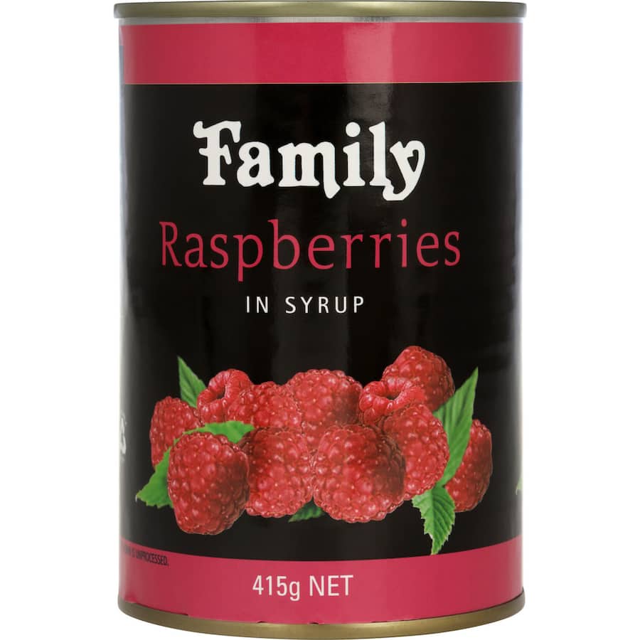 Family Raspberries In Syrup Can 415g