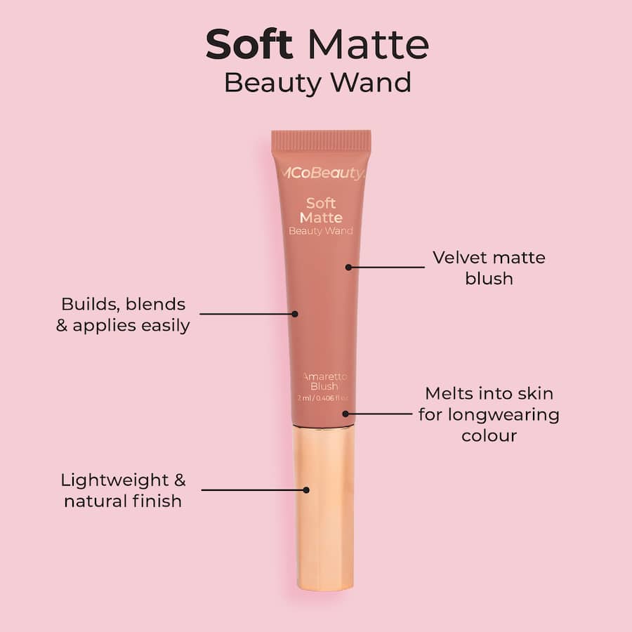 Mcobeauty Beauty Wand Soft Matte Blush Amaretto 12mL