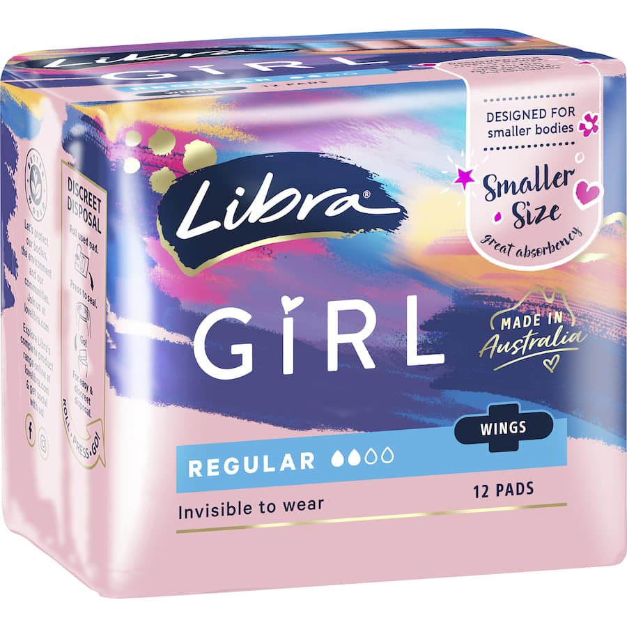 Libra Girl Pads Regular Ultra Thin With Wings 12pack