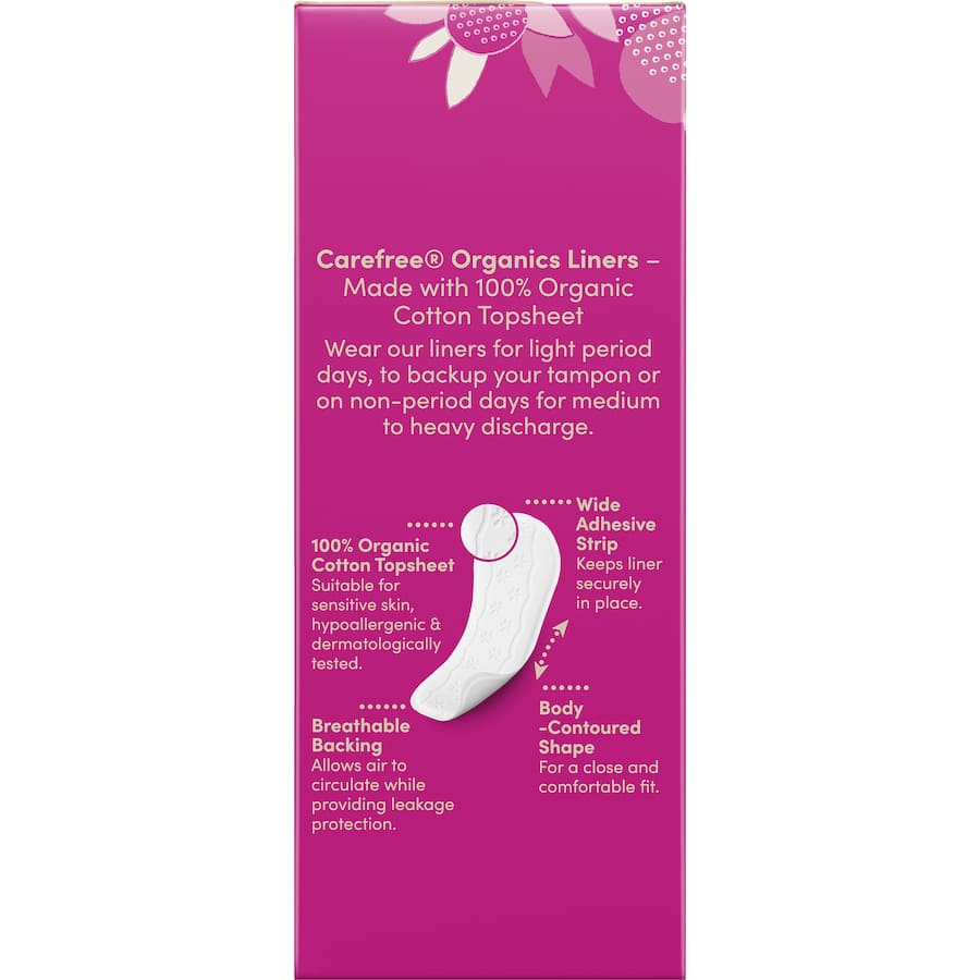 Carefree Organics Panty Liners Original 30pack