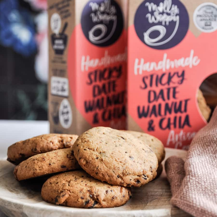 Molly Woppy Gluten Free Cookies Sticky Date Walnut & Chia 175g