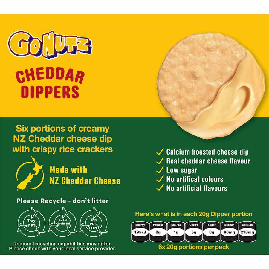 Gonutz Dippers Gluten Free Crackers & Cheese 114g
