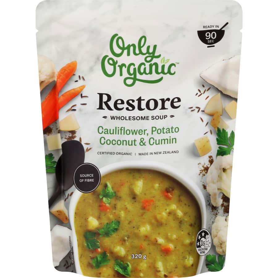 Only Organic Restore Soup Cauliflower Potato & Cumin Pouch 320g