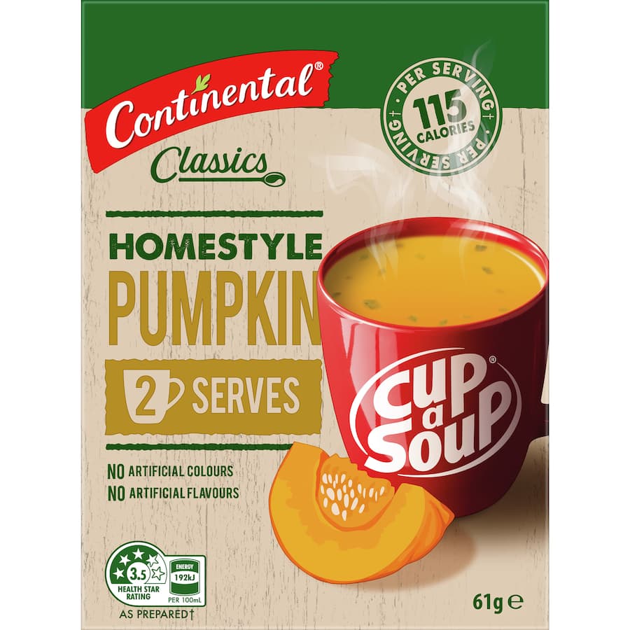 Continental Cup A Soup Instant Soup Homestyle Pumpkin 61g 2pack
