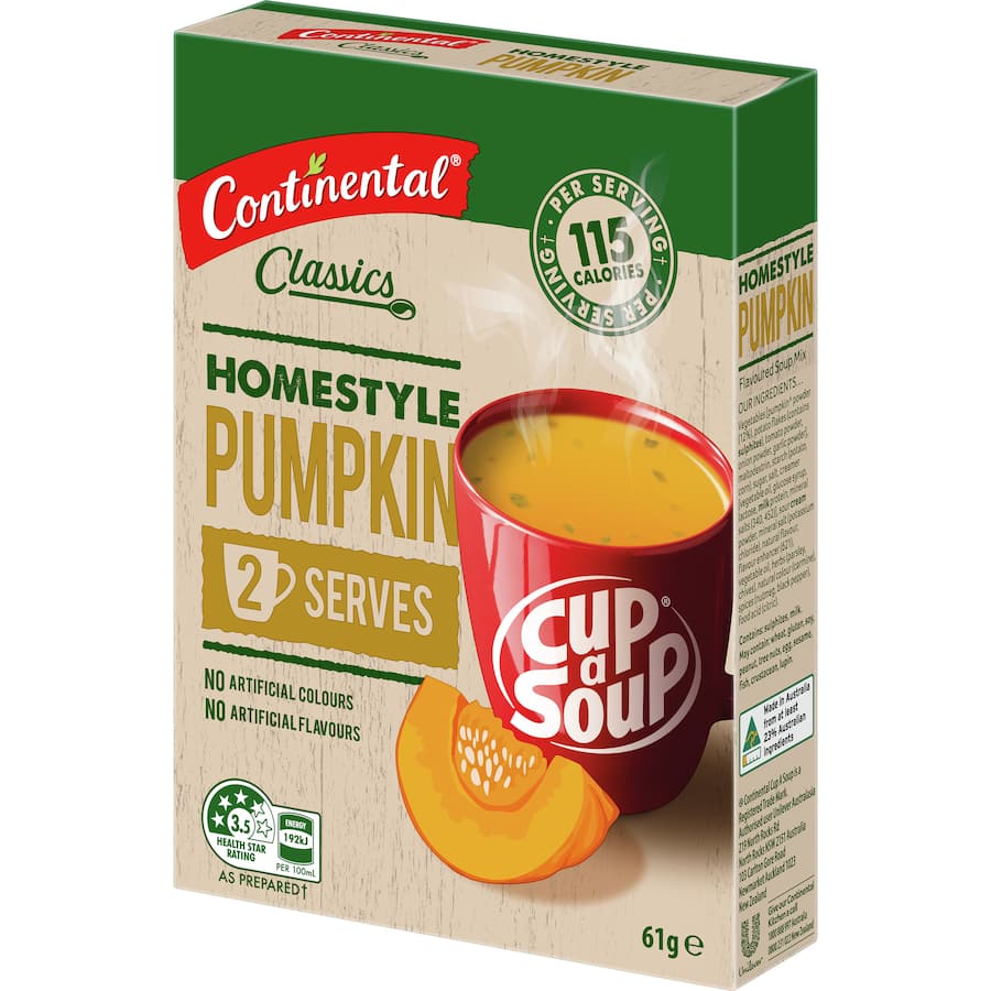 Continental Cup A Soup Instant Soup Homestyle Pumpkin 61g 2pack