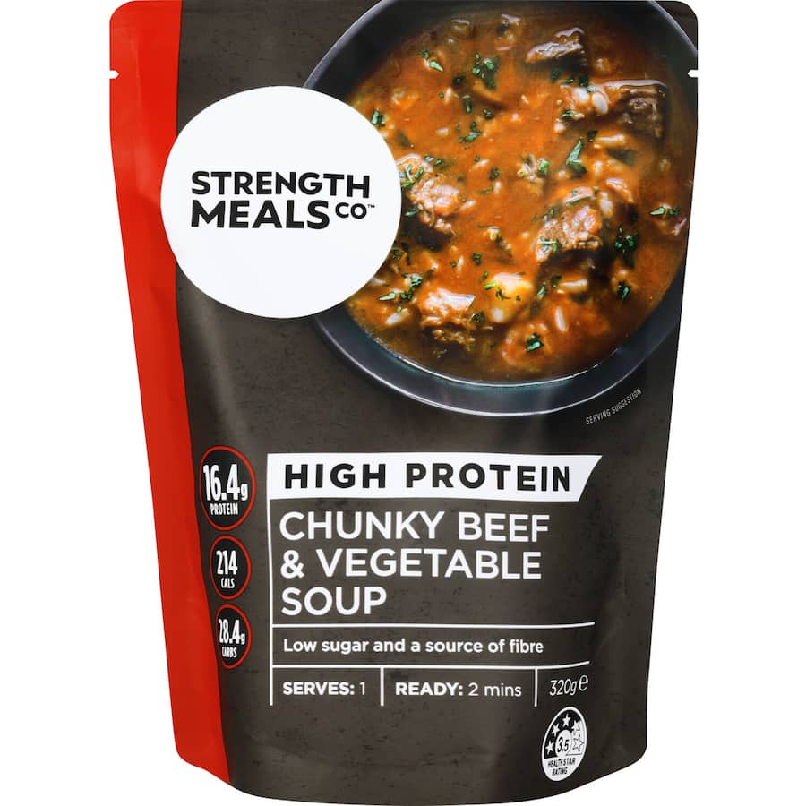 Strength Meals Co Soup Beef & Vege Canned 320g