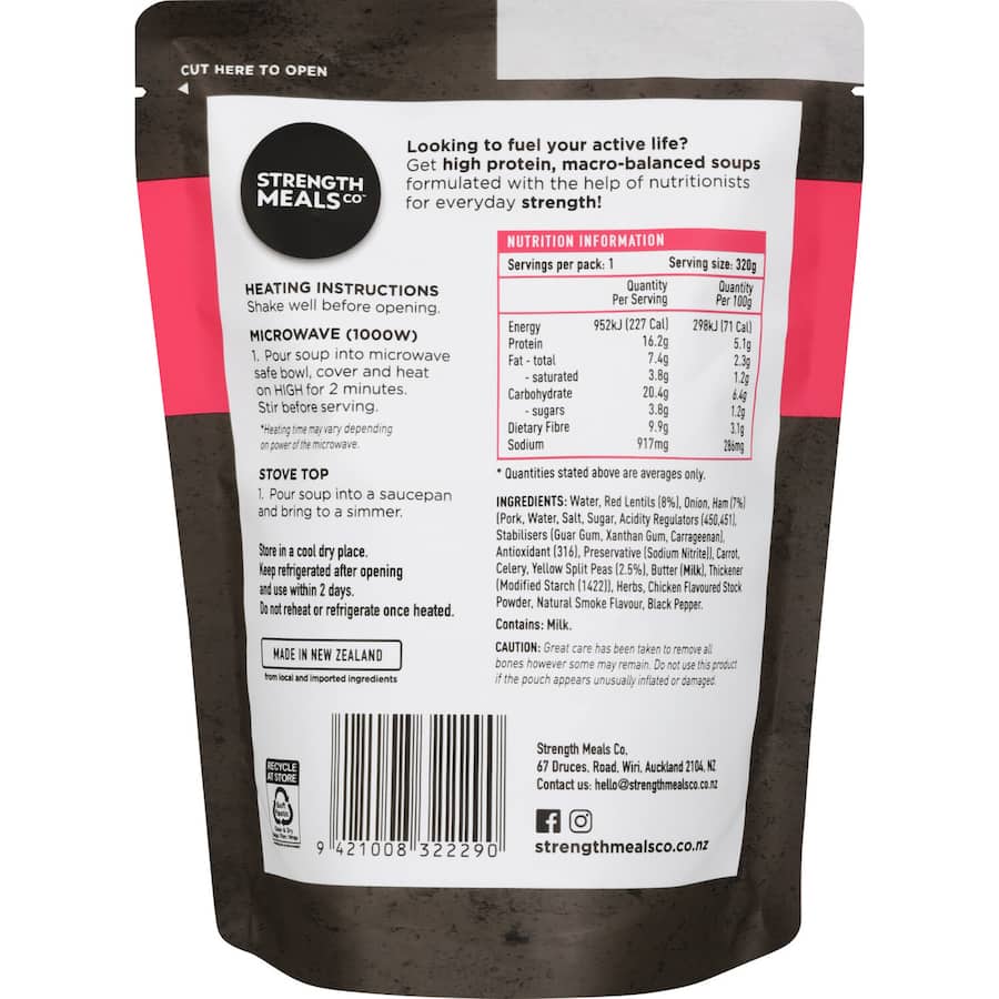 Strength Meals Co Soup Smoky Pea & Ham Canned 320g