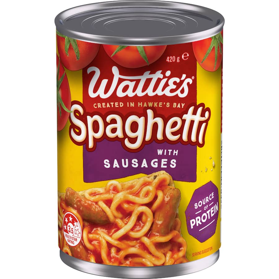 Watties Spaghetti With Sausages Can 420g