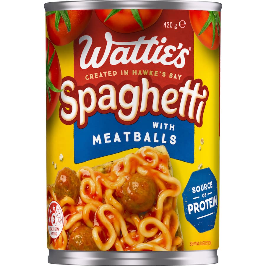 Watties Spaghetti With Meatballs  Can 420g
