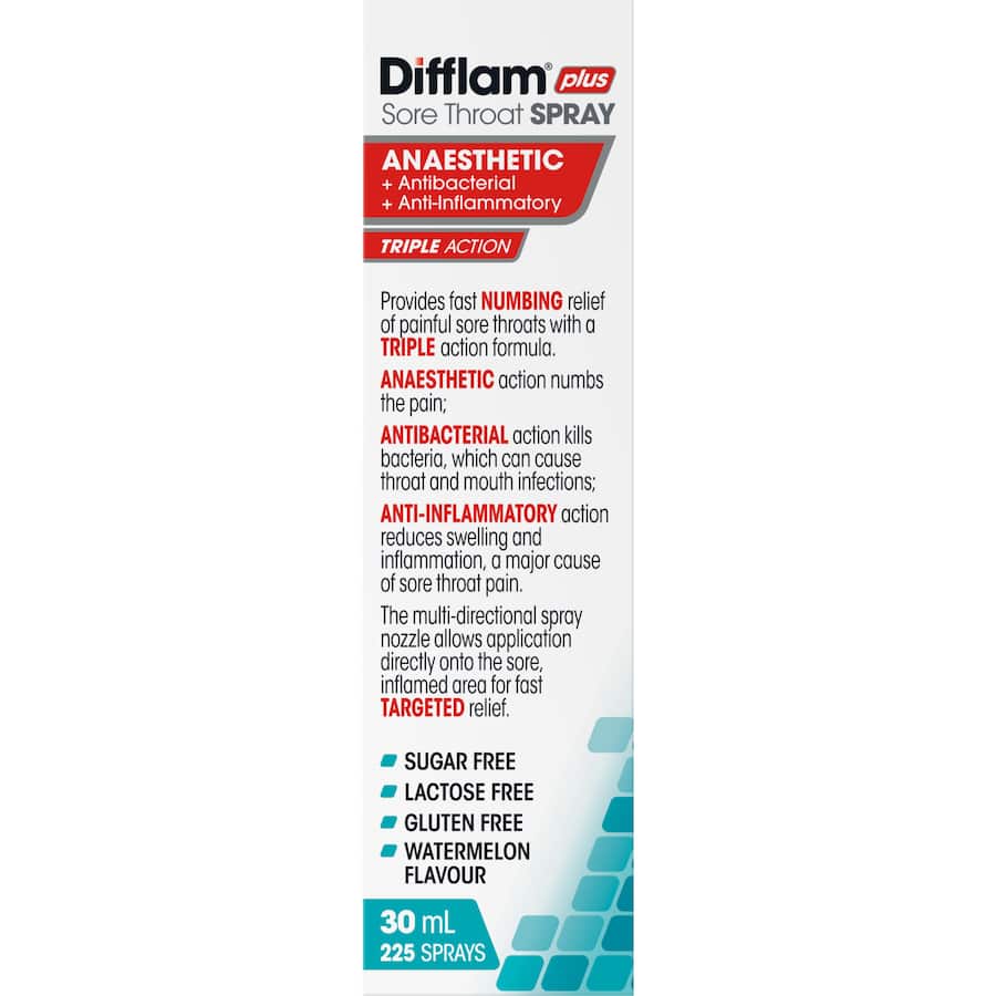 Difflam Plus Sore Throat Spray Anaesthtic 30mL