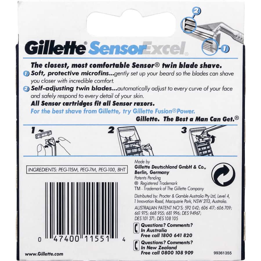 Gillette Sensor Excel Razor Blades Mens 10pack
