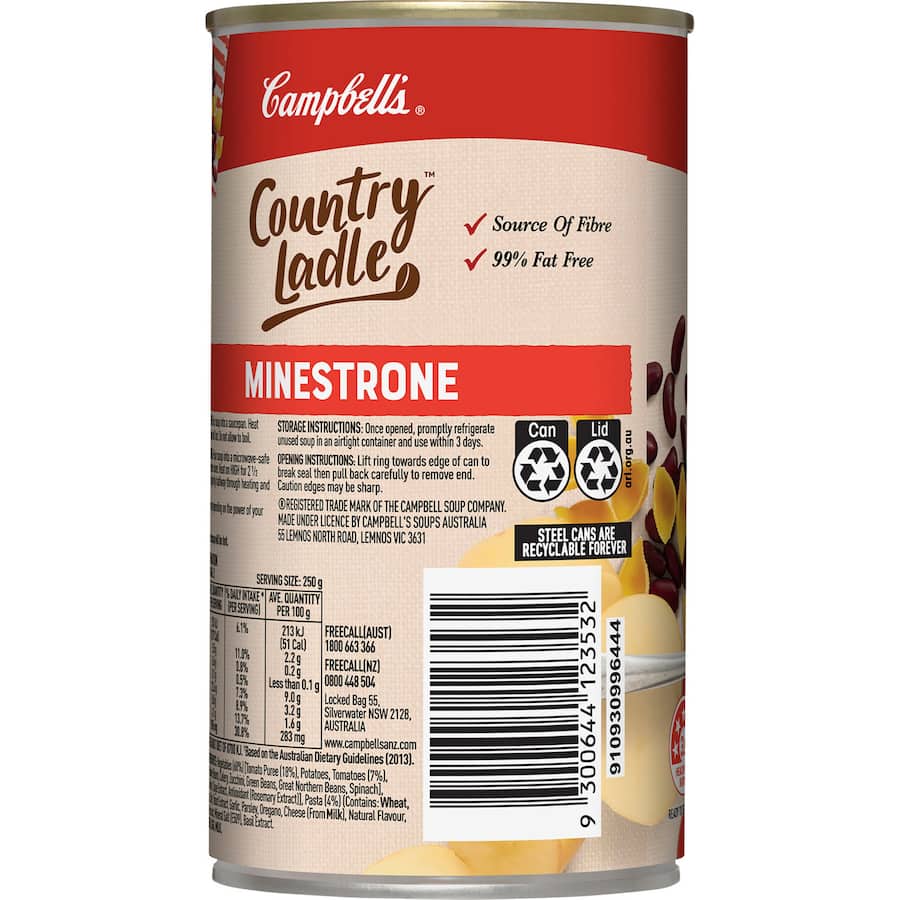 Campbell's Country Ladle Soup Minestrone Canned 495g