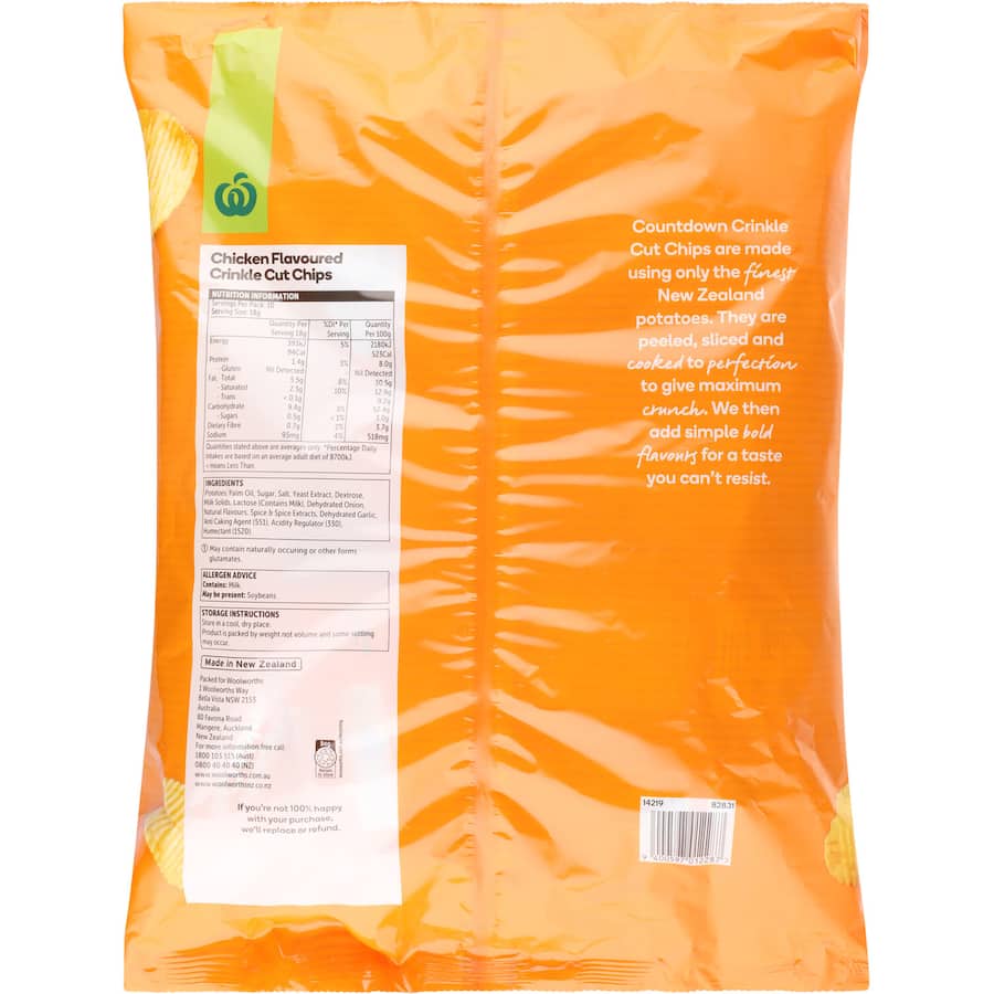 Woolworths Chips Chicken Crinkle Cut 180g Multipack 10pack