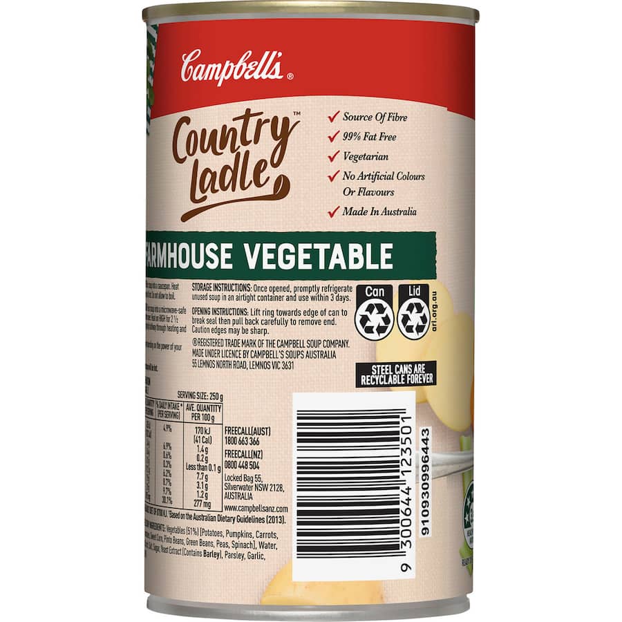 Campbell's Country Ladle Soup Farmhouse Vegetable Canned 495g