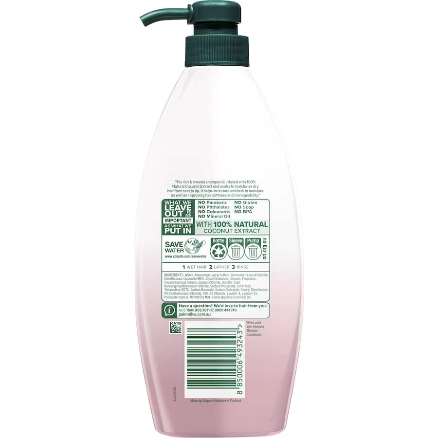 Palmolive Naturals Shampoo Intensive Moisture Dry Hair Pump 700mL