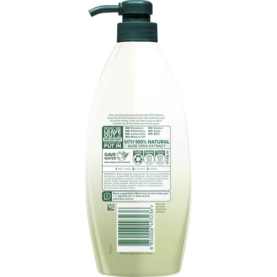 Palmolive Naturals Shampoo Active Nourishment Aloe Vera Pump 700mL
