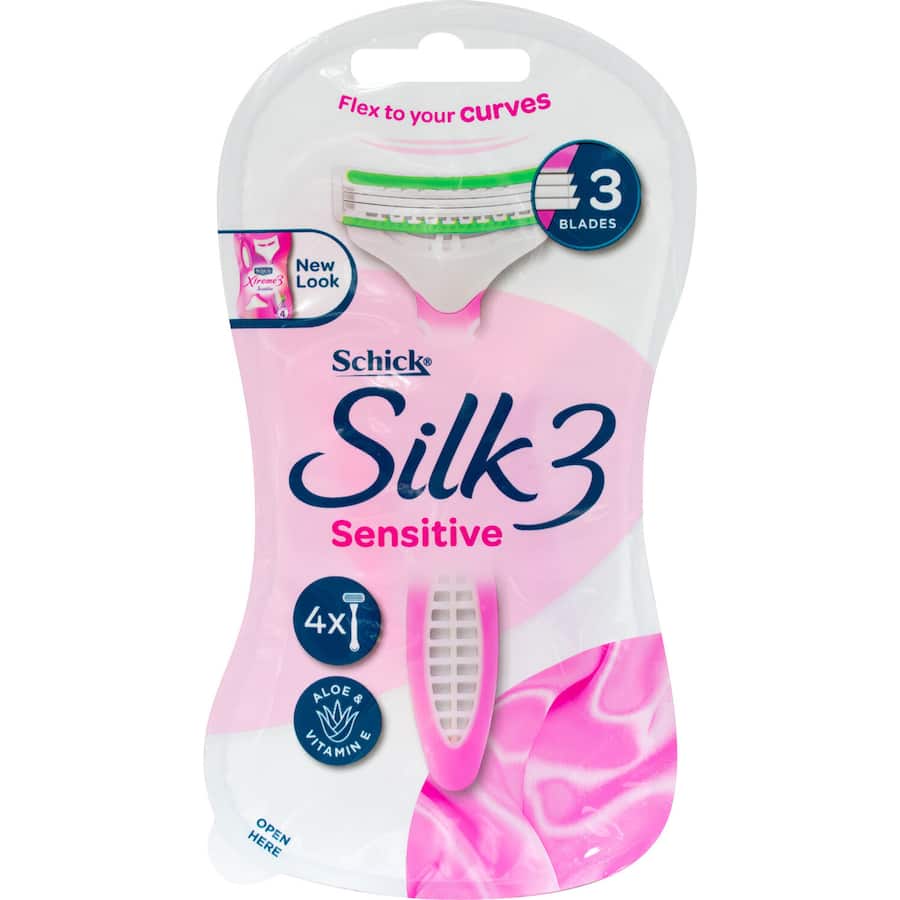 Schick Silk 3 Disposable Razor Sensitive 4pack