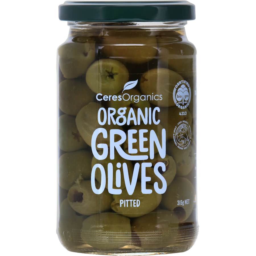 Ceres Organics Olives Pitted Green 315g
