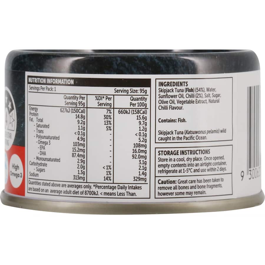 Woolworths Tuna Chilli Tear tab can 95g
