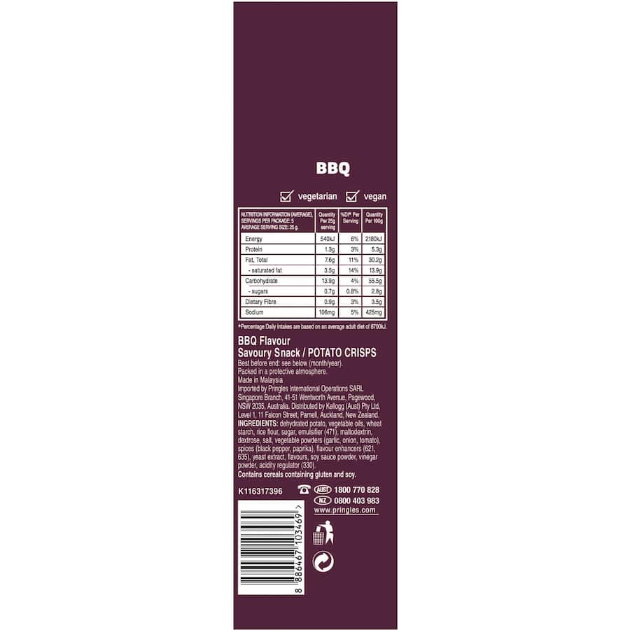 Pringles Chips Barbeque Tube 134g