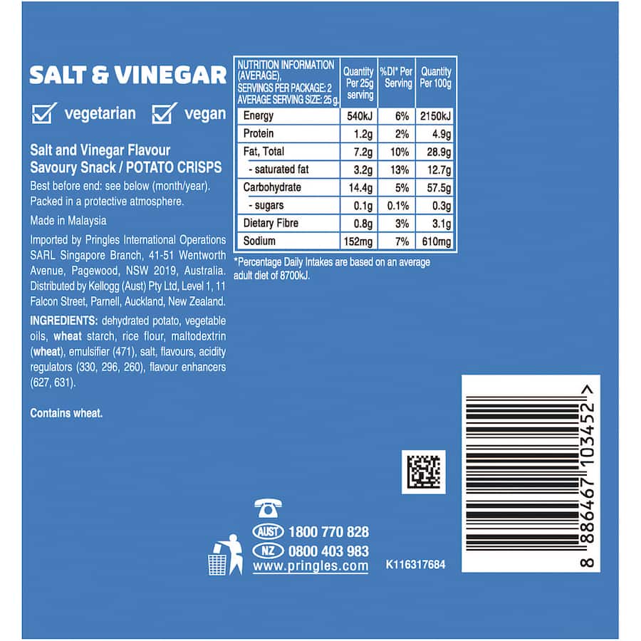 Pringles Chips Salt & Vinegar 53g