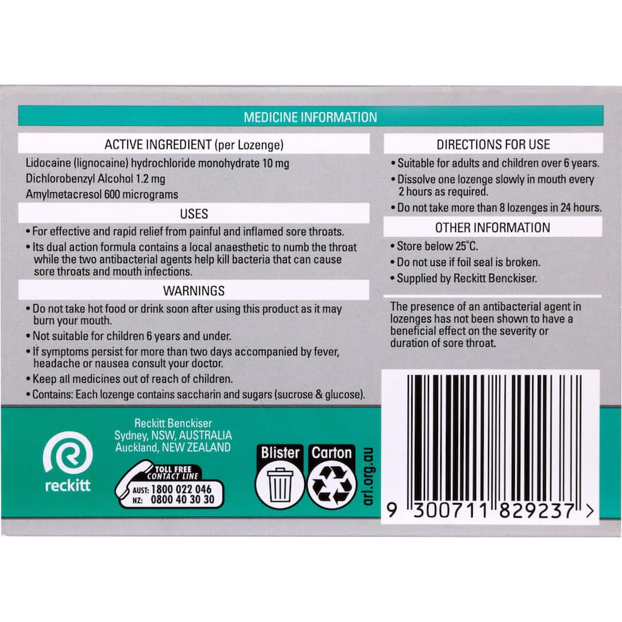 Strepsils Plus Anaesthetic Cough Throat Lozenges Menthol 48pack