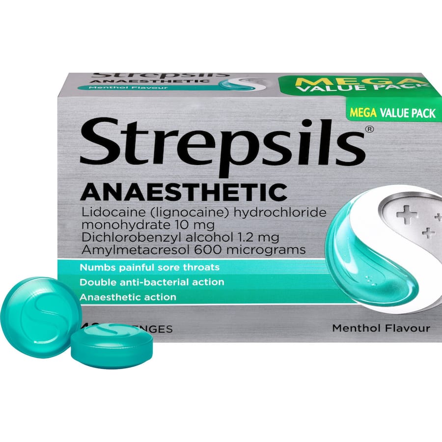 Strepsils Plus Anaesthetic Cough Throat Lozenges Menthol 48pack